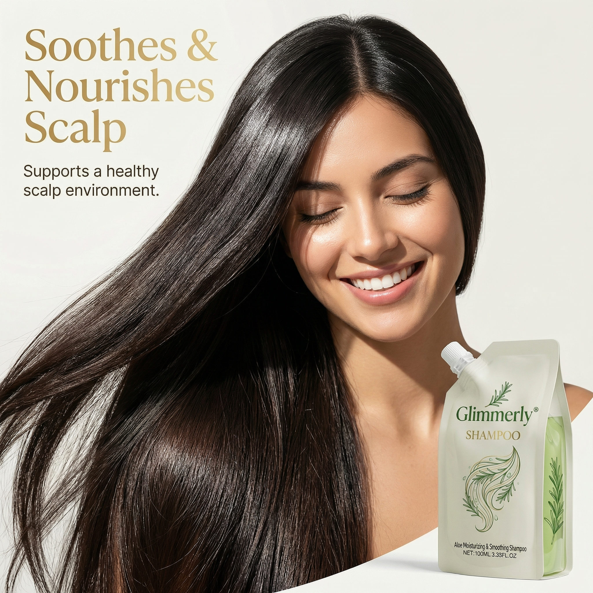 Glimmerly® Aloe Repair Shampoo — Hydrate, Strengthen & Restore Hair Naturally  已改 美